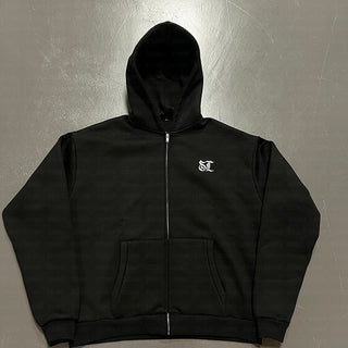 Vintage Casual Letter Print Zip Up Hoodie Jacket