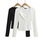 Women's Lace V-Neck Slim Fit Knit Top