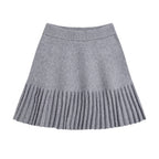 Irregular Knot Bow Tie Knitted Shirt Short Skirt Set for Women