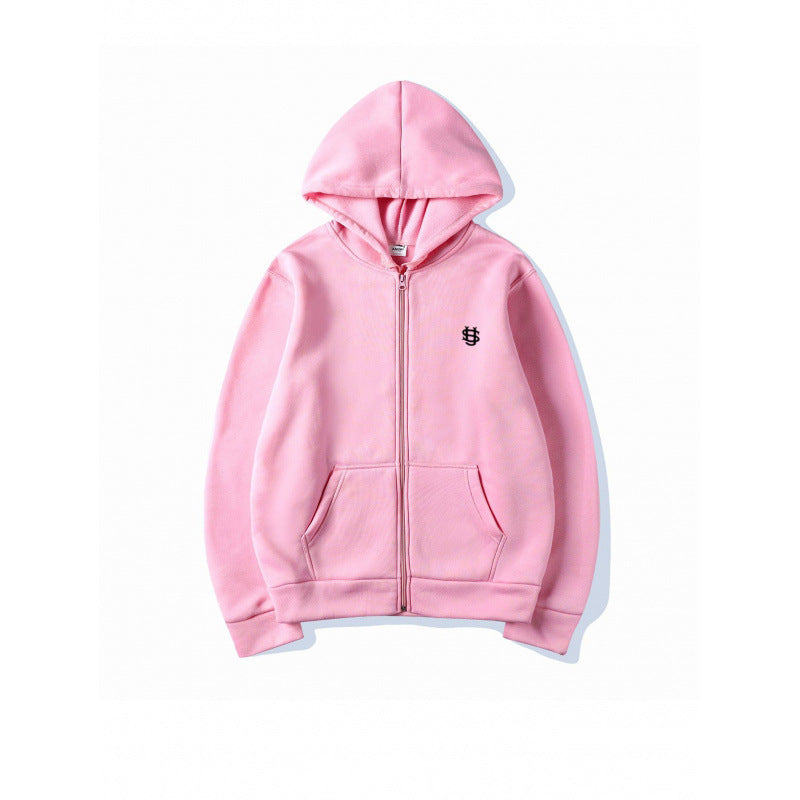 Men's Zip-Up Hoodie Long Sleeve Fleece Jacket Loose Fit Plus Size