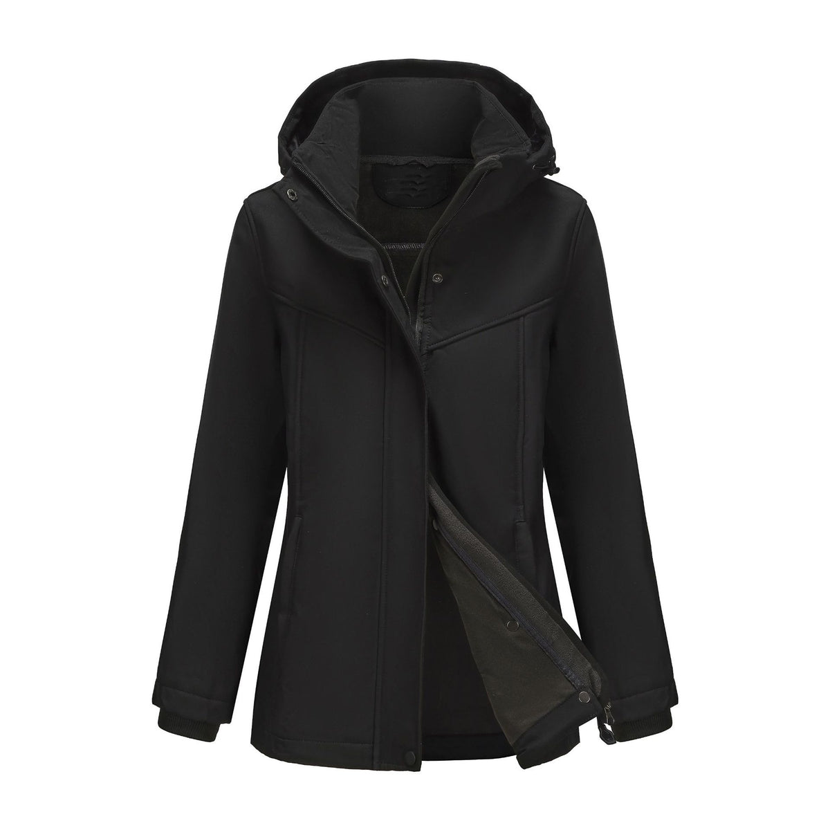 Detachable hat with multiple pockets and fleece jacket for women