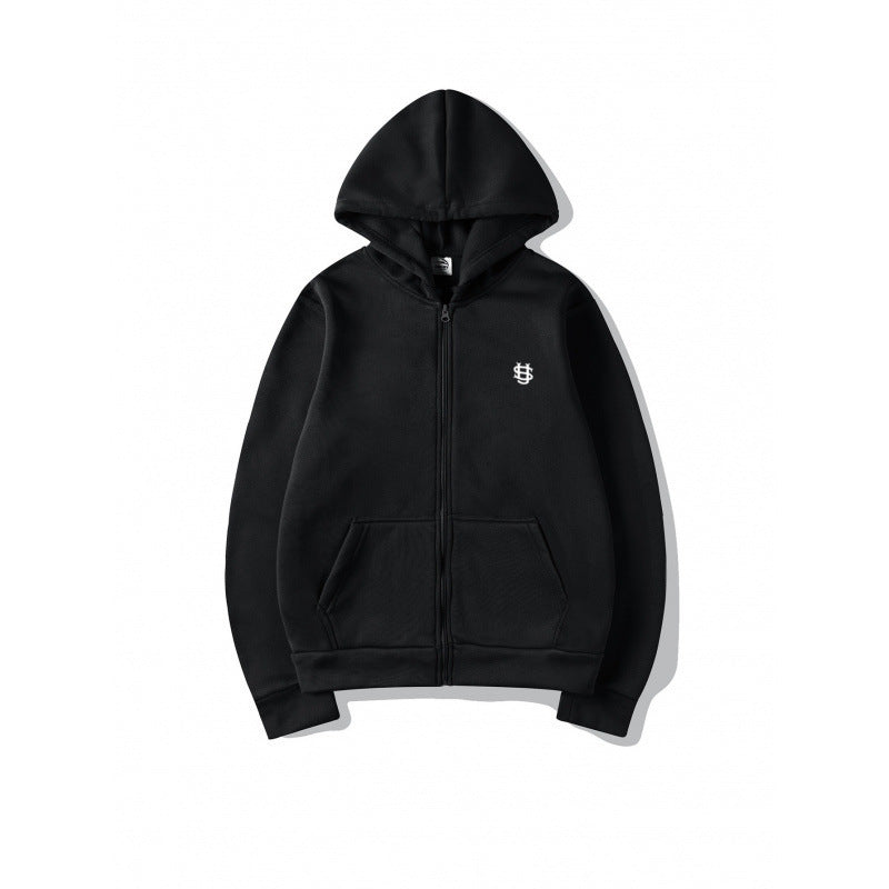 Men's Zip-Up Hoodie Long Sleeve Fleece Jacket Loose Fit Plus Size