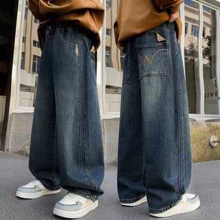 Casual Boys Spring Autumn Straight Leg Loose Fit Denim Jeans