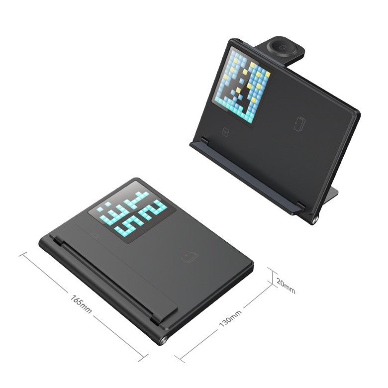 Carregador Sem Fio 5-em-1 com Animação Pixel Dobrável