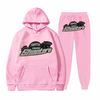 Men's Printed Loose Hooded Two-Piece Sweatshirt Set