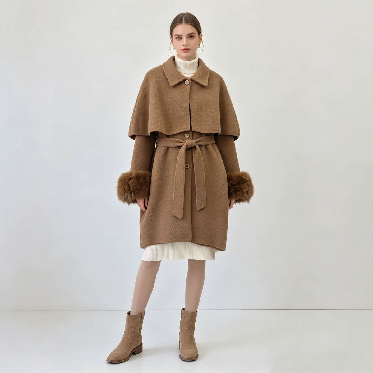 Women's collar tied jacket