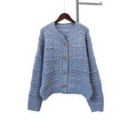 Bull horn button long sleeved sweater