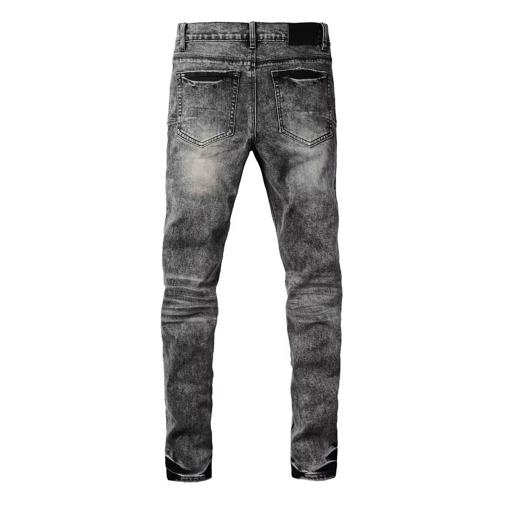 Streetwear Distressed Ripped Slim Fit Men's Jeans