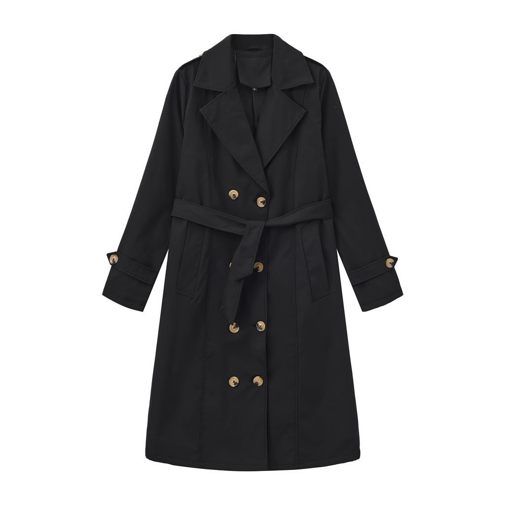 Women's waist cinched double breasted jacket