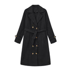 Women's waist cinched double breasted jacket