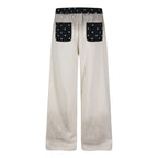 Women's Subculture Loose Wide Leg Sweatpants, Character Print, Star Waistband Casual Floor Length Pants
