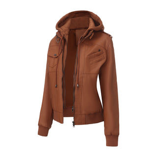 Slim Fit Stand Collar Motorcycle Outerwear