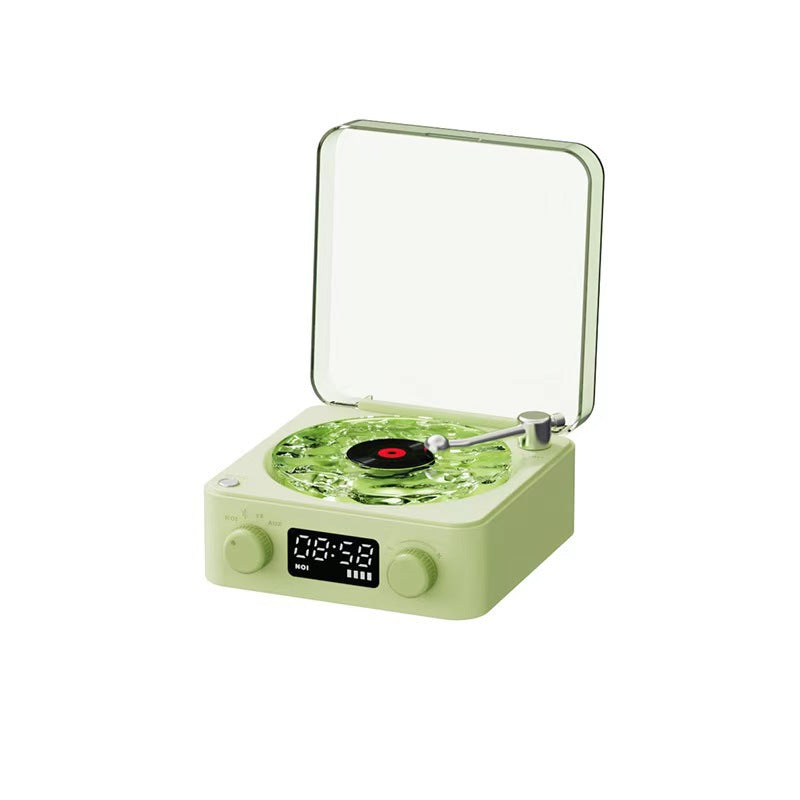 Caixa de Som Bluetooth Retrô com Design de Vinil