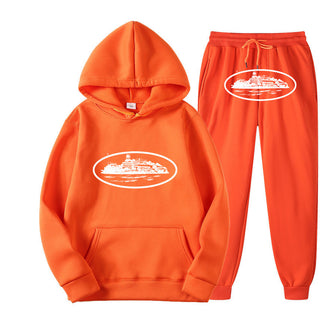 Plus Size Long Sleeve Pullover Hoodie Sweatpants Set