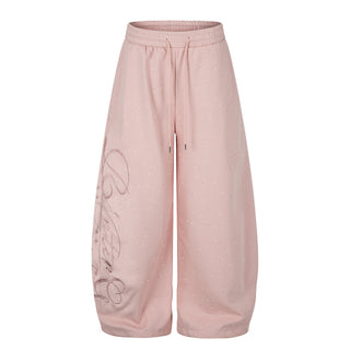 Wide Leg Sweatpants with Star Sequin Embroidery