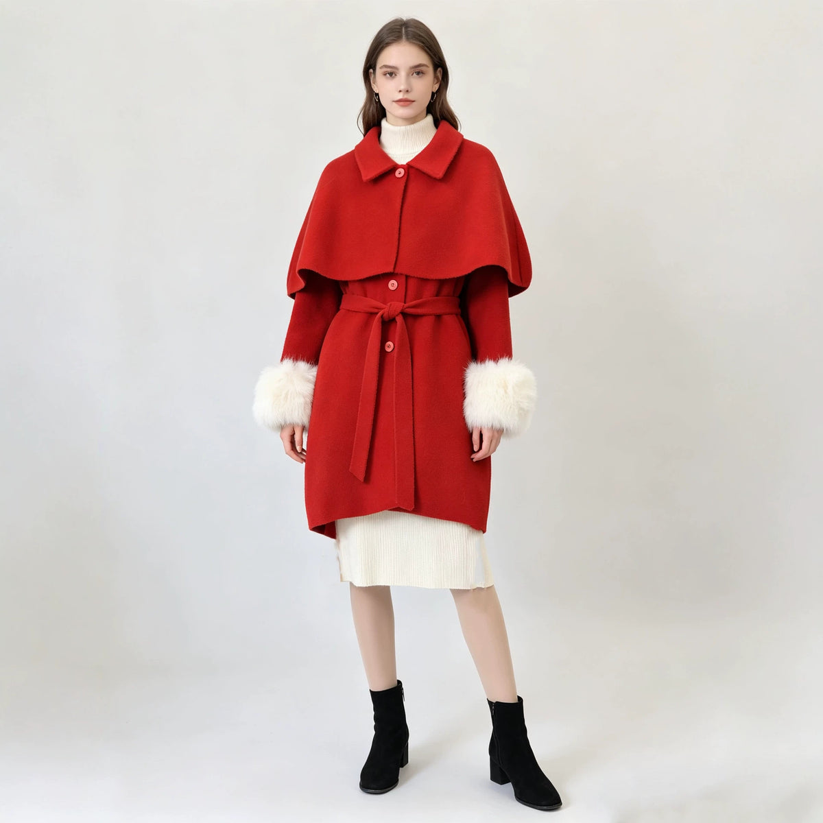 Women's collar tied jacket