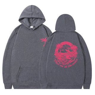 Style Printed Hooded Sweatshirt Loose Casual Pullover