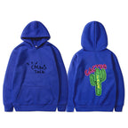 Western Hip Hop Style Cactus Graphic Long Sleeve Hooded Unisex Sweatshirt