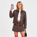 Zipper lapel jacket for Women