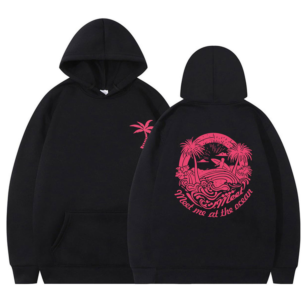 Style Printed Hooded Sweatshirt Loose Casual Pullover