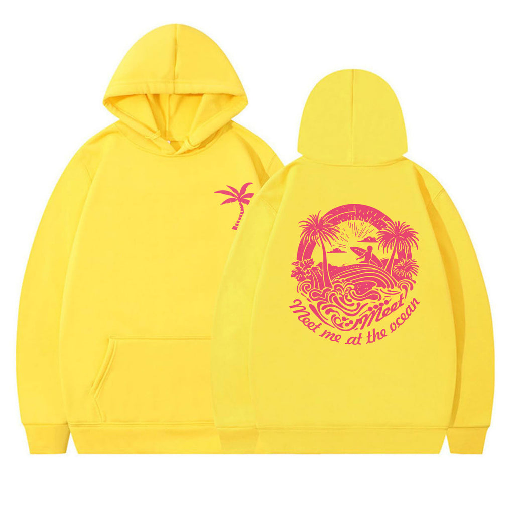 Style Printed Hooded Sweatshirt Loose Casual Pullover