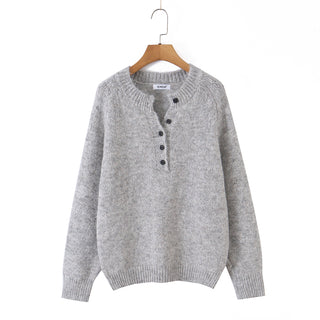 Suéter Feminino Henley Gola Redonda