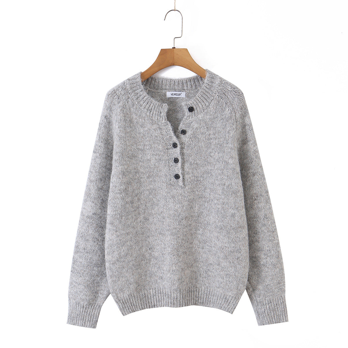 Suéter Feminino Henley Gola Redonda