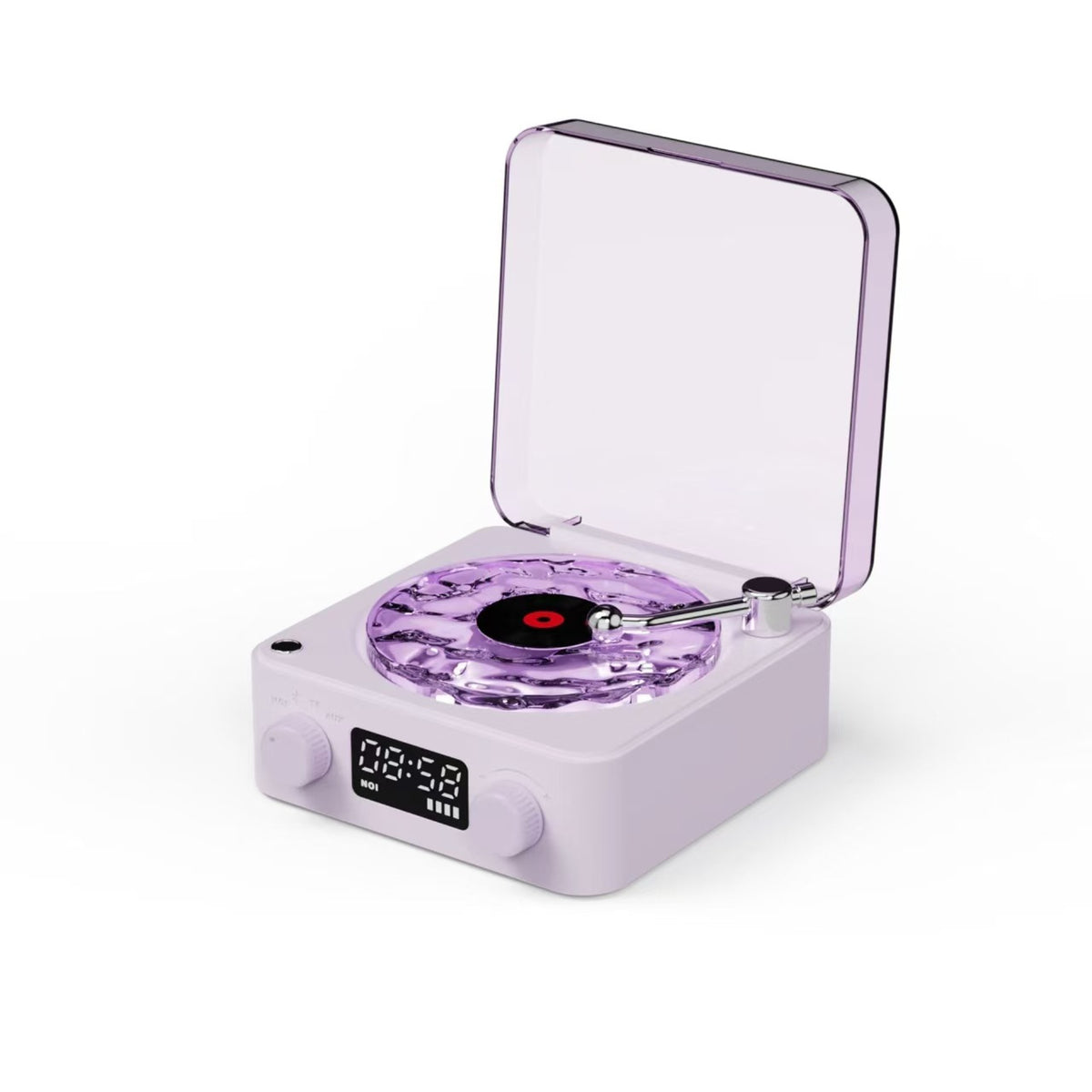 Caixa de Som Bluetooth Retrô com Design de Vinil