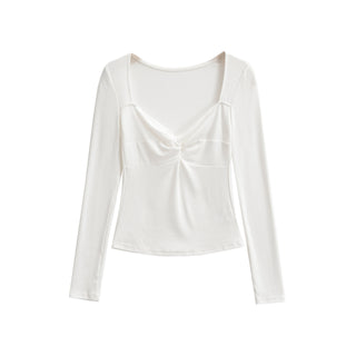 Blusa Feminina Tricô Manga Longa Decote V