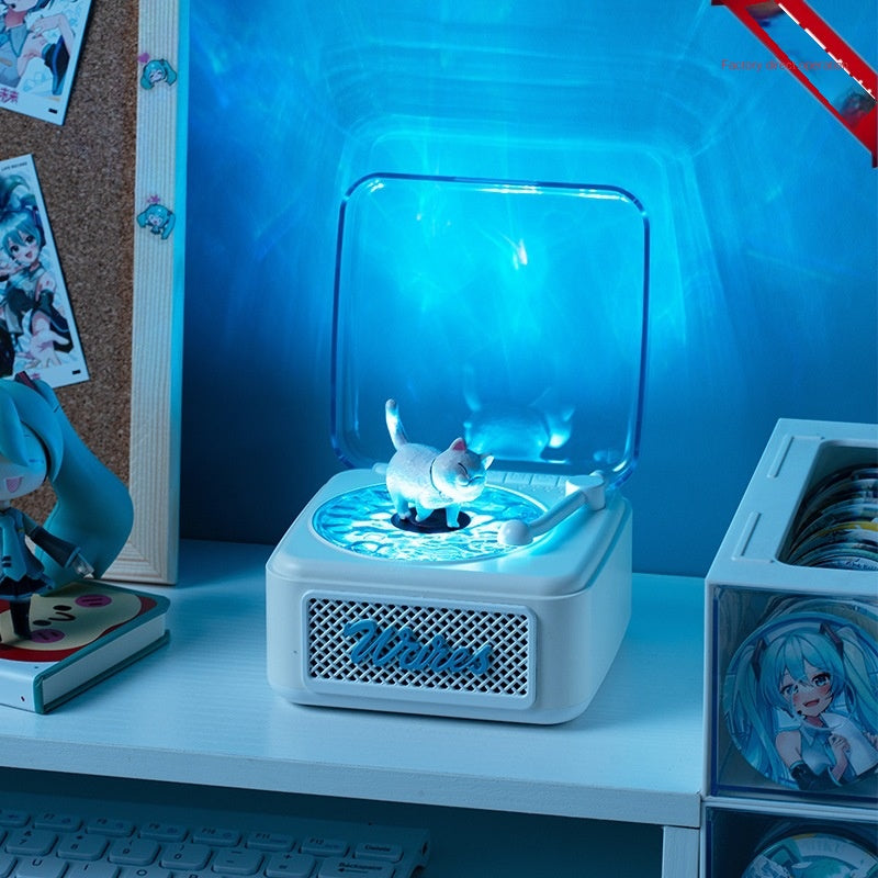 Caixa de Som Bluetooth Retrô com Design de Vinil