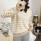 Striped collar sweater