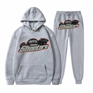 Men's Printed Loose Hooded Two-Piece Sweatshirt Set