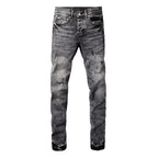 Streetwear Distressed Ripped Slim Fit Men's Jeans