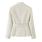 Pocket belt suit jacket+half skirt suit for women