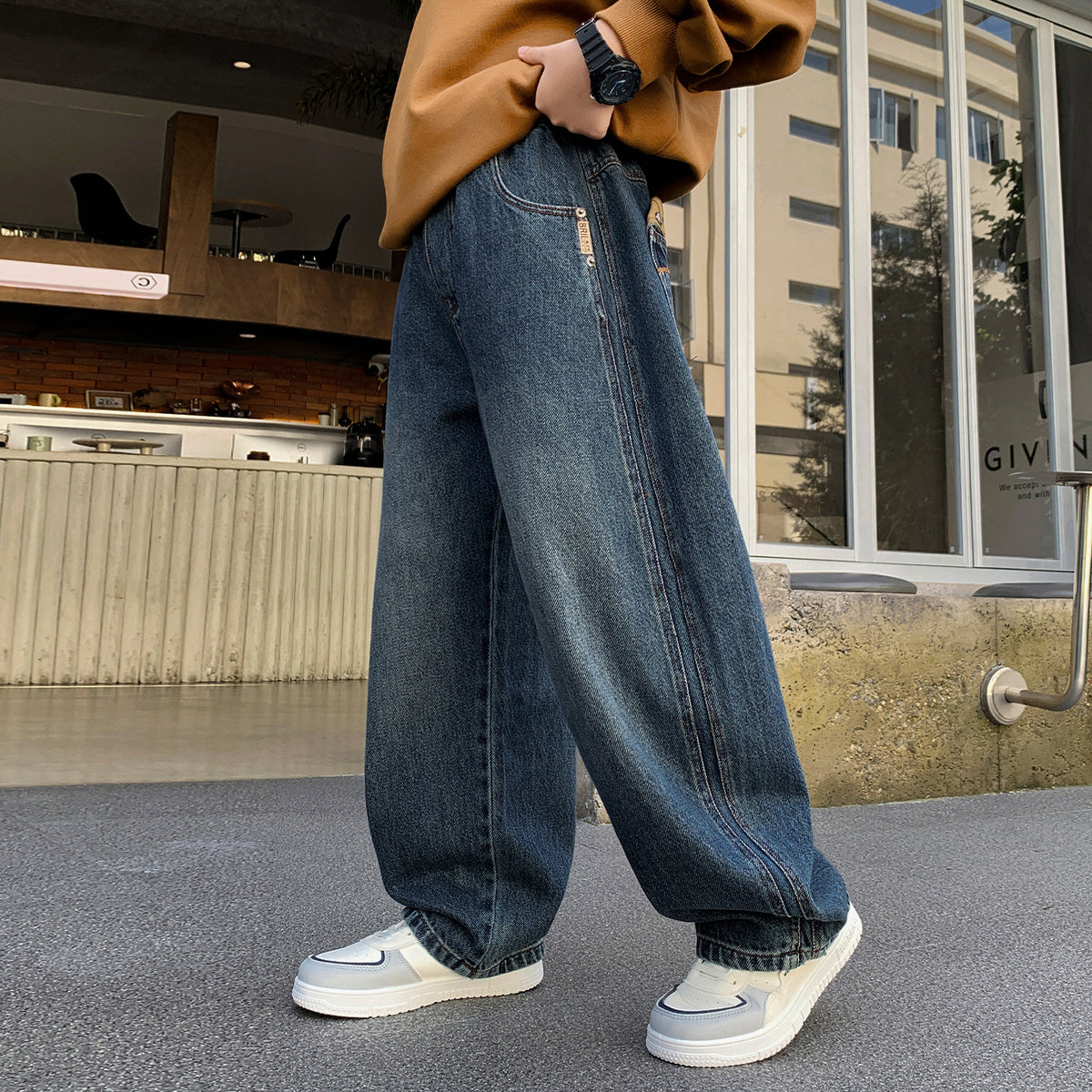 Casual Boys Spring Autumn Straight Leg Loose Fit Denim Jeans
