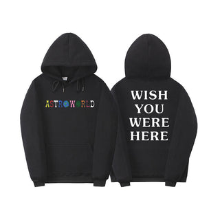 Men's Casual Astroworld Graphic Long Sleeve Hooded Pullover Sweatshirt Fleece Lined