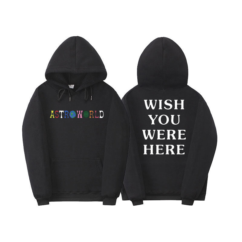 Men's Casual Astroworld Graphic Long Sleeve Hooded Pullover Sweatshirt Fleece Lined