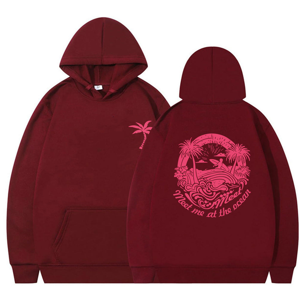Style Printed Hooded Sweatshirt Loose Casual Pullover