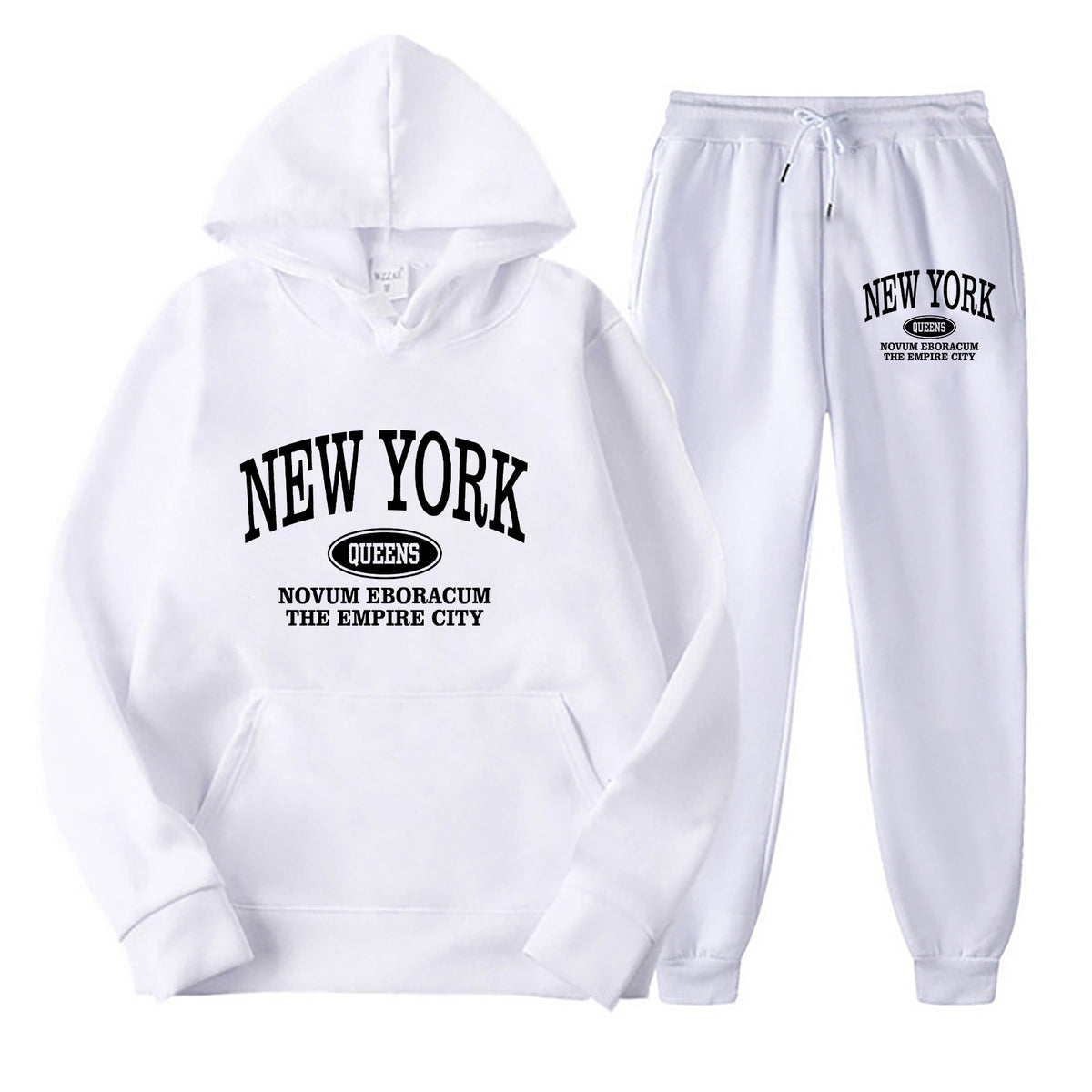 Plus Size Fleece Lined Long Sleeve Pullover Hoodie and Sweatpants Set