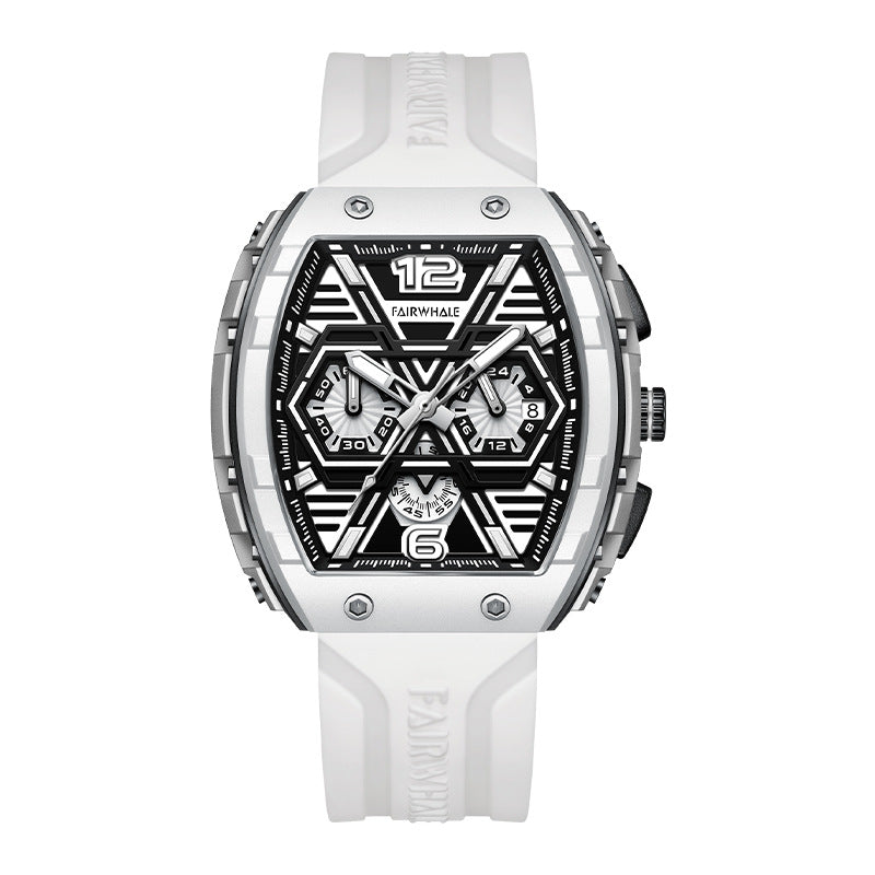 Relógio Quartz Masculino Multifuncional com Design Três Olhos