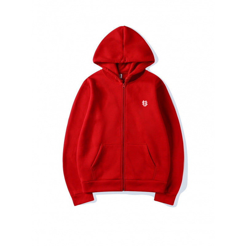 Men's Zip-Up Hoodie Long Sleeve Fleece Jacket Loose Fit Plus Size