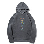 Western Hip-Hop Letter Print Long Sleeve Hooded Fleece Sweatshirt