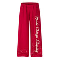 Women's Subculture Loose Wide Leg Sweatpants, Character Print, Star Waistband Casual Floor Length Pants