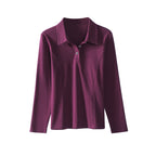 Solid color long sleeved top