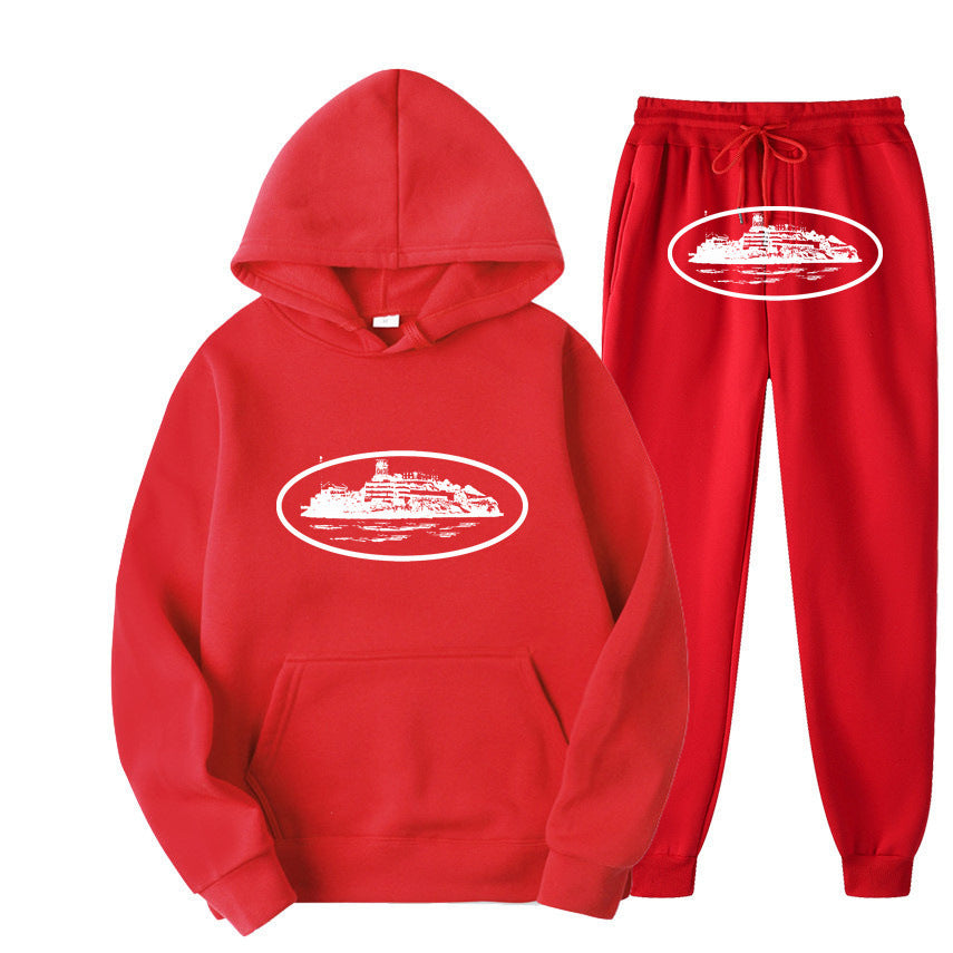 Plus Size Long Sleeve Pullover Hoodie Sweatpants Set