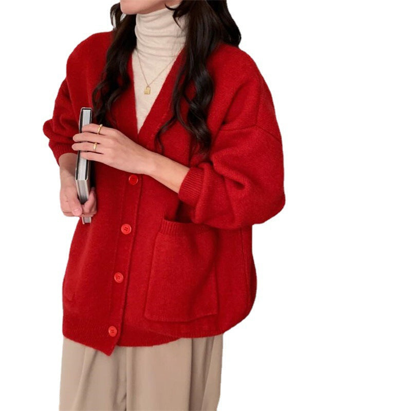 Cardigan Feminino Tricô Gola V Solto