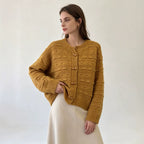 Bull horn button long sleeved sweater