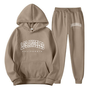Long Sleeve Pullover Hoodie Sweatpants Set Plus Size Fleece Lined Unisex Tracksuit