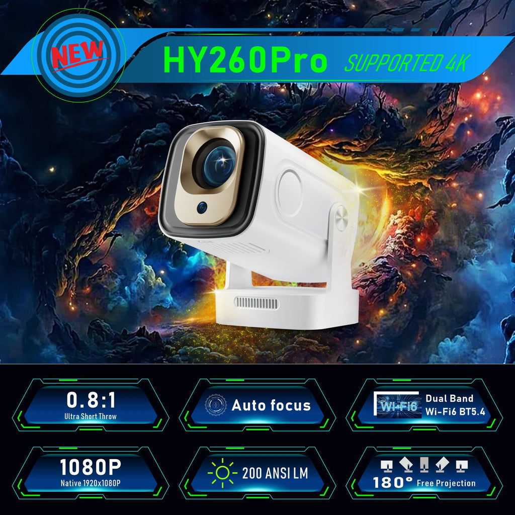 Projetor Smart 4K Android 11 com Foco Automático — Hy260Pro