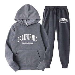 Oversize Fleece-Lined Long Sleeve Pullover Hoodie Set